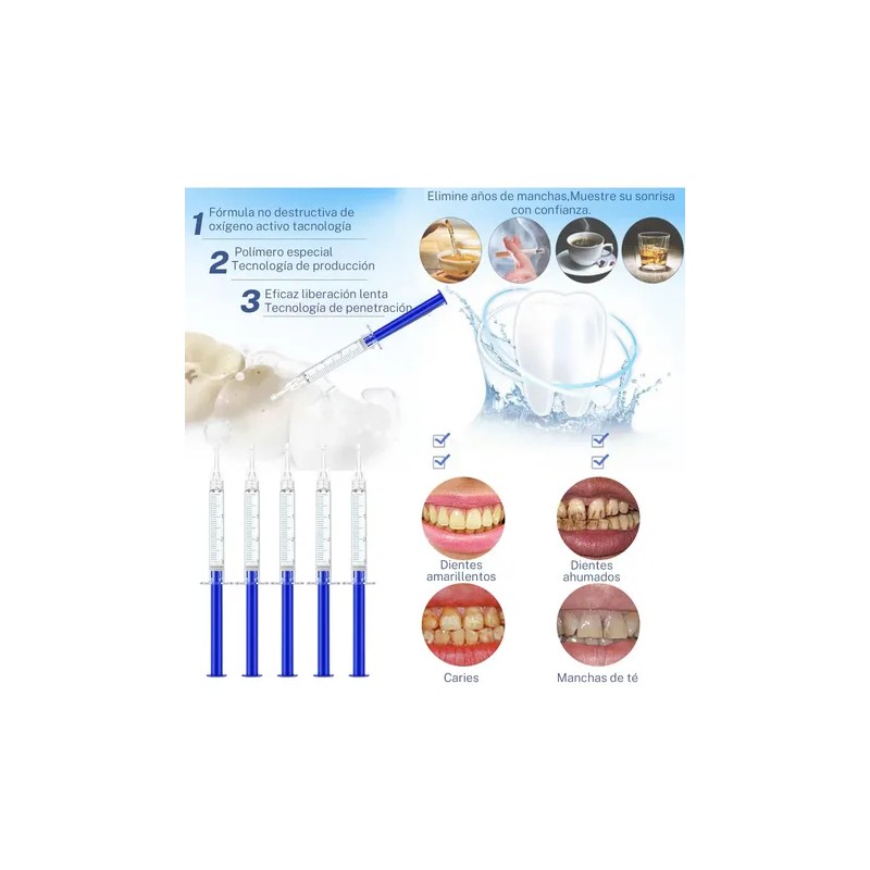 Kit De Blanquear Dientes Lampara Led Gel Dental 7 En