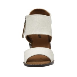 CUSHIONAIRE Women's Rosanna cut out sandal +Memory Foam and Wide Widths Available, Ivory 8.5