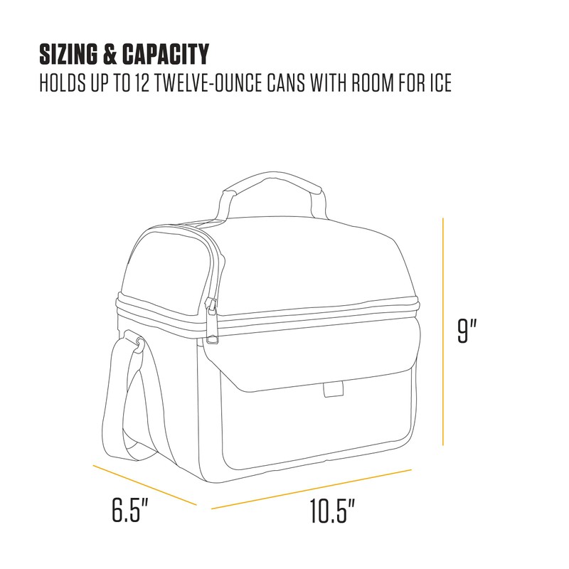 Carhartt 12 Can Two Compartment Lunch Box | Durable, Fully-Insulated