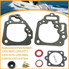 18-7212 Carburetor Repair Kit for Mercury Mariner Force Outboard 6 8 9.9 10 15 20 25 HP Boat Motor Fuel Pump Carb Rebuild Parts Replacement 1395-97611 1395-9803 9725 9645 9377 1395-811357