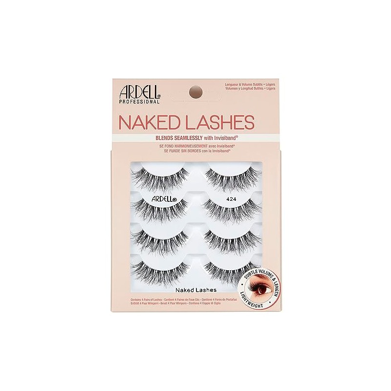 Ardell Strip Lashes Naked Lashes #424, 4 Pairs x 1-Pack