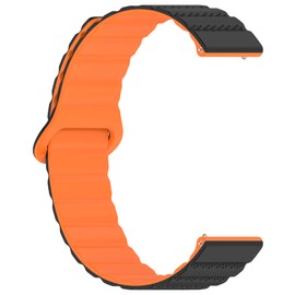 Magnetic Band Compatible for AMAZTIM M2/T2/C20/C20 Pro & KOSPET Tank M1 Pro/M2/M3/T2/T3 Smartwatch, Sport Silicone Strap Strong Magnet Link with Stainless Steel Adapter for Men and Women (Orange)