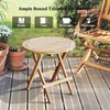 OTSUN Teak Outdoor Side Table,Patio Table with Adjustable Feet, Small