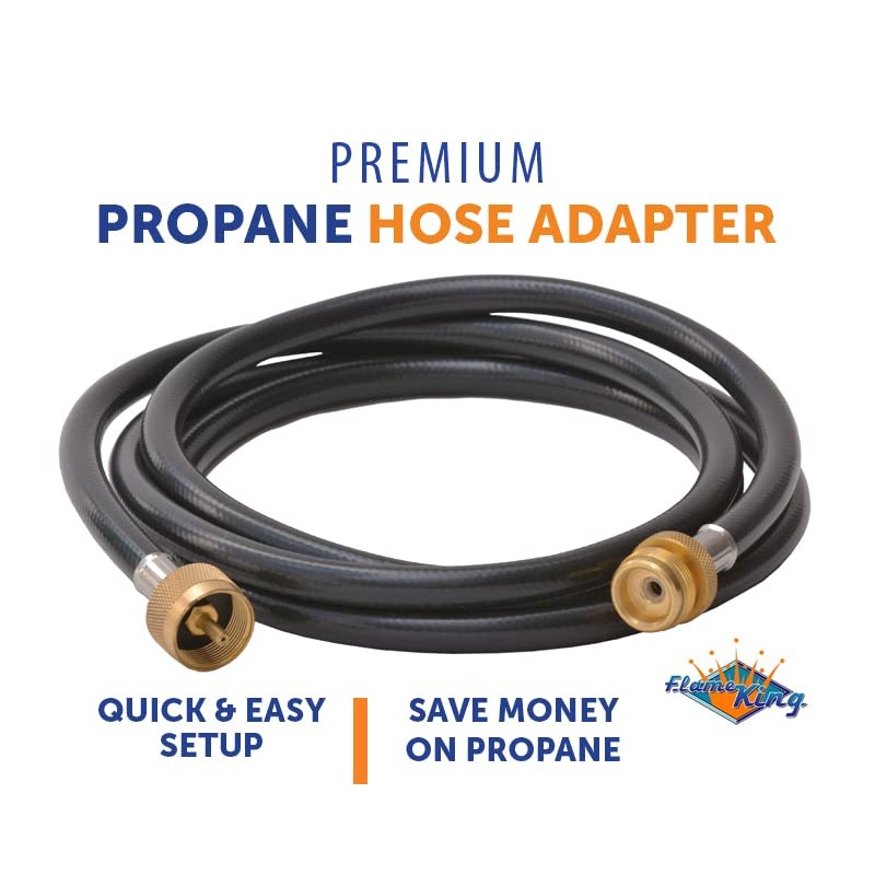 Flame King 8-Ft Propane Hose Adapter Extension to Connect Appliances