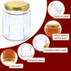 HARFINGTON 6pcs Hexagon Glass Honey Jars 6.1oz Small Mini Honey