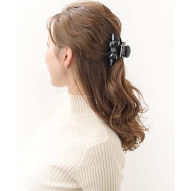 VINGTAINE H7506-BK- Enamel Stitching Ribbon Hair Clip Hair Accessory