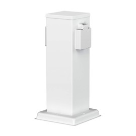 ledscom.de ledscom.de Garten Steckdosens?ule Polly f1r au?en, IP44, 2-Fach, Edelstahl, wei?, eckig, 27 cm