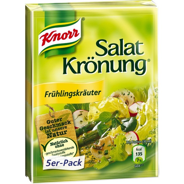 Knorr Salat Kronung Fruhlingskrauter (Spring Salad Herbs), 5-Count Packet