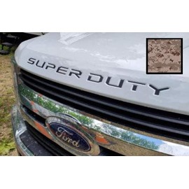 Decal Mods Hood Grille Decal Sticker (Thin) Letter Inserts Inlays for Ford F250 F350 F450 (2017-2022) Super Duty (Marpat Desert Camo) - MARPATDESERT