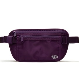 Pander Unisex RFID Anti Theft Waist Pouch Money Belt for Travel, Blocking Hidden Wallet Belt Bag for Women, Protects Your Valuables and Data.(Dark Magenta)
