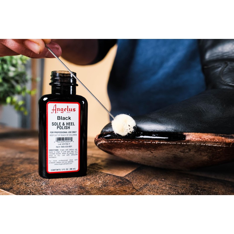 Angelus Leather Sole & Heel Polish Edge Dressing Black 3oz
