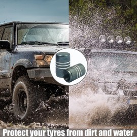 TCPENG® Dust Caps for Car Tyres, 4 Pieces Aluminum Alloy Tyre Valve Dust Caps, Easy-grip Thread Car Tire Valve Stem Caps Black Valve Caps Replacement for Cars,Bike, Motorcycle(Gray)