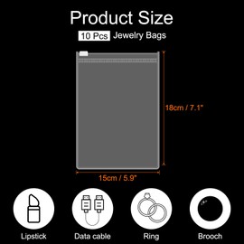 uxcell 10pcs PVC Jewelry Bags, 5.9 x 7.1 Inch Self Seal Jewelry Pouches Clear Zipper Bag Transparent Plastic Lock Bag for Necklace Ring Earring Bracelet Storage Sales Packaging