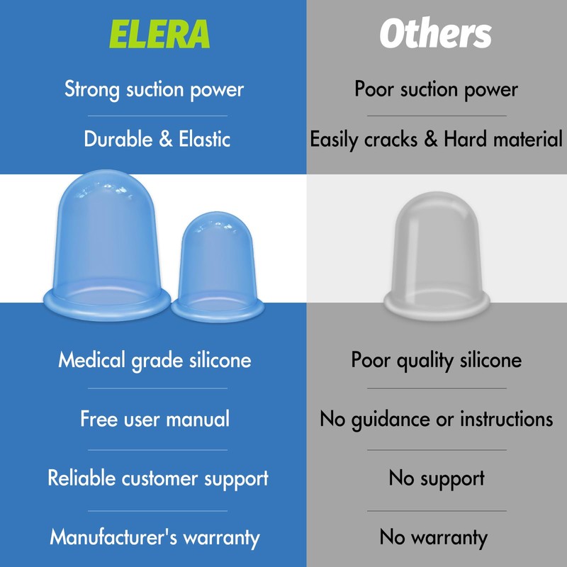 ELERA Silicone Cupping Therapy Sets, Cellulite Reduction Vacuum Cup -