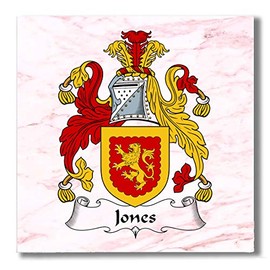 Carpe Diem Designs Jones-Wales Family Crest/Coat of Arms Ceramic Tile for Coaster, Hot Plate, Trivet or Decorative Accent