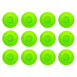 Signature Lacrosse Ball Set - Massage Balls, Myofascial Release Tools, Back Roller, Muscle Knot Remover, Firm Rubber -Scientifically Designed for Durability - 12 Green Lacrosse Balls