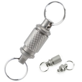 Llavero giratorio de liberación rápida de titanio, llavero desmontable de alta resistencia, accesorios para hombres y mujeres, plateado, No