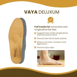 Vaya Deluxum Orthopaedic Insoles Supination for Transverse and Longitudinal Flat Feet Flat Foot Flat Foot Heel Pad Size 39