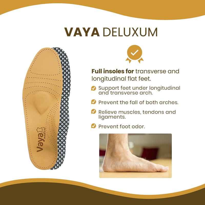 Vaya Deluxum Orthopaedic Insoles Supination for Transverse and Longitudinal Flat