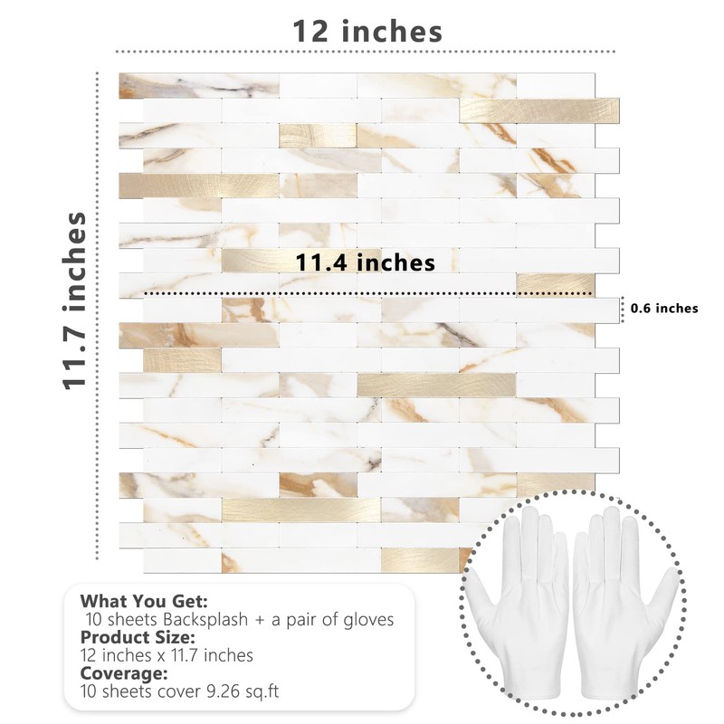 STICKGOO Peel and Stick Backsplash Tile, Stick on Backsplash for