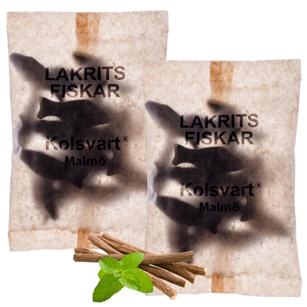 KOLSVART Swedish Candy, Lakrits Fiskar Shaped, Classic Scandinavian Gummy, Vegan,