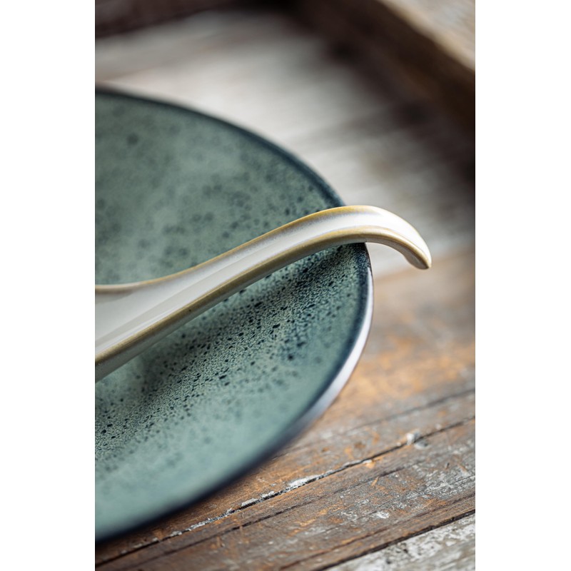 LYEOBOH Asian Soup Spoons, 6.5 inch Ceramic Soup Spoon Set