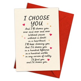 Podagree I Choose You – Romantic Birthday Card for Husband, Boyfriend, Perfect for Anniversary or Special Occasion, Heartfelt Love Message – 8x5.3 Inch