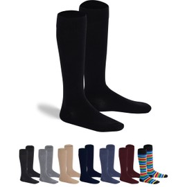 RS. Harmony Support Knee Socks with Compression - Travel Stockings, Support Stockings & Compression Socks for Air Travel, Office & Long Car Trips - Against Swollen Legs - Men & Women, A: Black-4