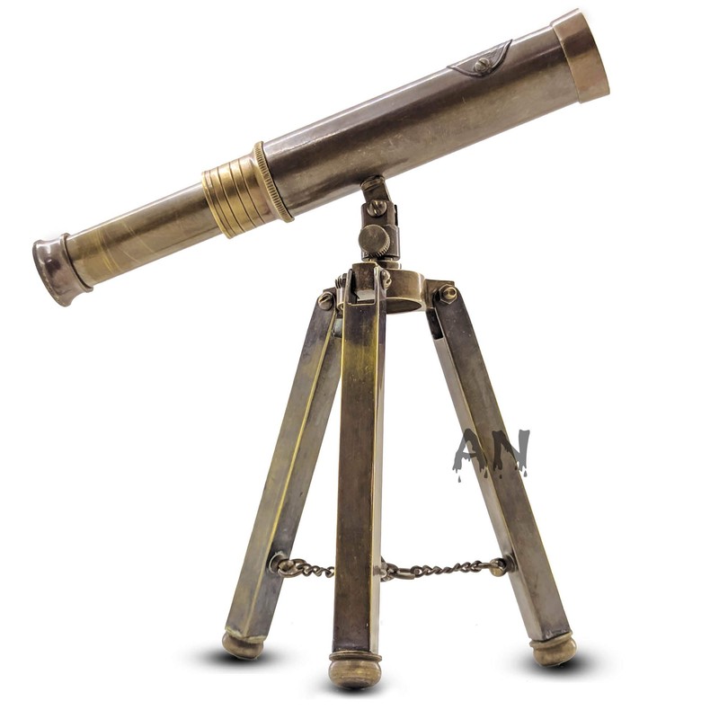 Brass Nautical Miniature Telescope, Victoria Marine Telescope with Tripod Stand/Tabletop