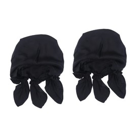FOMIYES 2pcs Silk Night Hat Sleep Cap Silk Bonnet for Long Hair Night Sleeping Bonnet Elastic Ribbons (60-100cm)