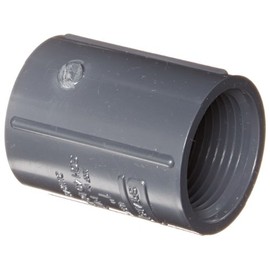 Spears 430-G Series PVC Pipe Fitting, Coupling, Schedule 40, Gray, 1" NPT Female