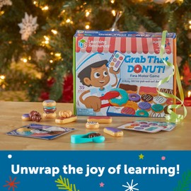 Learning Resources Grab That Donut!, 39 Pieces, Ages 3+,Fine Motor Game, Toddler Learning Toys,Toddler Toys,  Educational Games for Kids, Preschool Games,Donut Toys,Stocking Stuffers