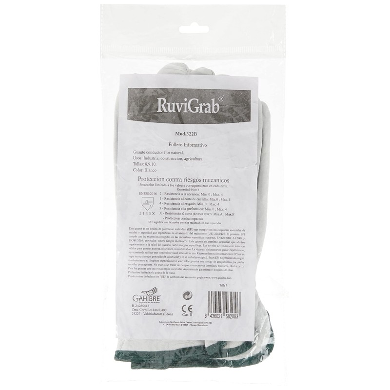 Ruvigrab - Natural Floral Leather Work Gloves | Leather Gardening