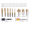 11Pcs Chamfer Drilling Tools Woodworking Ti Coated Step Drill Bits