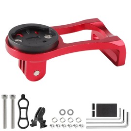 Aluminium Bicycle Mount for Garmin Edge 530 540 520 510 500 200 130 25 20 840 830 820 810 800 1000 1030 1040 Plus Explore 2 Bicycle Computer GPS MTB Bicycle Mount with Light Action Camera Holder - Red