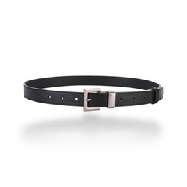 Women's Belt Classic Soft Genuine Leather Belts 1" Width Waist Belt Silver Solid Color Buckle Waistband For Pants, Jeans, Black, For Waist 28"- 34", Women Size S-M, 4-6