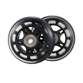 LOTOWELZON Black Clear 75 mm Replacement Wheels for Suitcase Rubber Wheels Replacement Wheels Wheel for Trolley Samsonite with 8 mm Ball Bearing Replacement Parts Repair Kit (OD75 x W24 mm/2.95 x 0.94