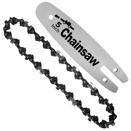 Yutacorex 5 inch Chainsaw Guide Bar and Chain Combo,Replacement Accessories Fits Worx WG324,WG324.9(1Chain+1Bar)