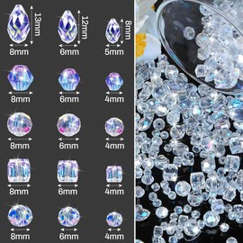 1000 pcs Small Beads Friendship Bracelet Kit Clear Crystal Beads for Jewelry Making Beads for DIY Craft Jewelry Bracelet Making