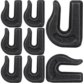8Pcs Weld-On Chain Hook, 5/16 Inch Grade 70 Clevis Grab Hooks for Tractor Bucket, Heavy Duty Grab Hook Weldable for Chain Pulling and Lifting, Forged Steel Weld Hooks for Rigging/Forklift Trailer