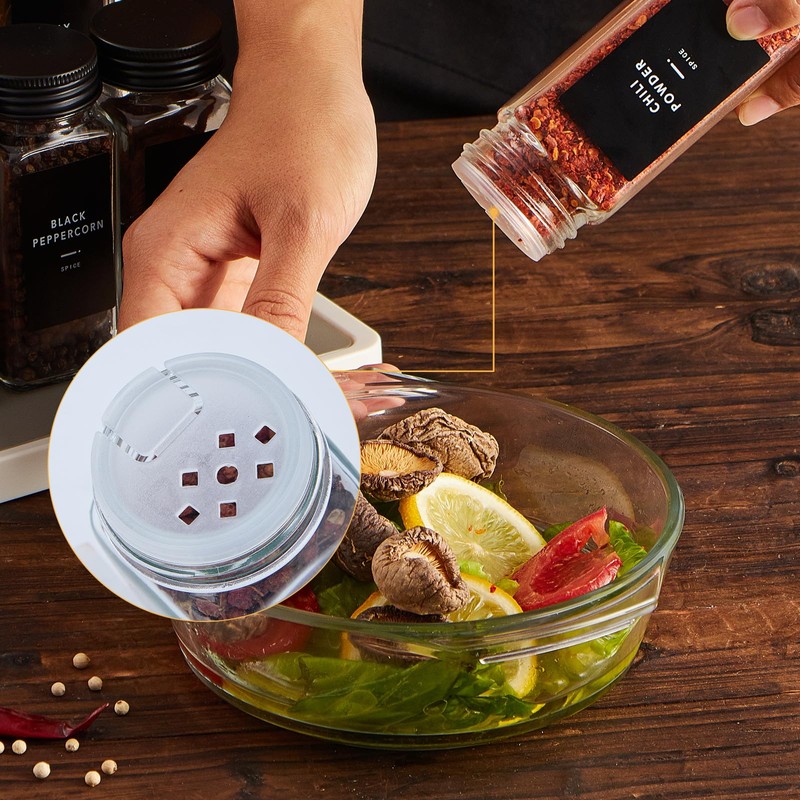Skiileor 36 Pcs Spice Jars with Label- Glass Spice Jars