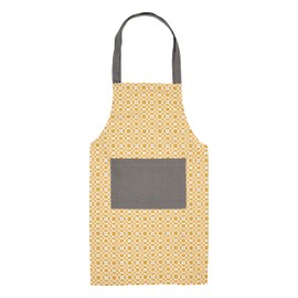 Penguin Home Apron,Chef Quality, Thokka Print,Colour - Grey & Orange,Plain woven contrast color pocket,Recycled cotton, Eco Friendly & Sustainable, Adjustable Neck Strap, Size - 70x80 cm
