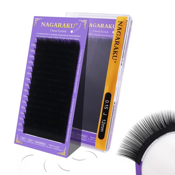 NAGARAKU Eyelash Extensions Individual Lashes Extensions Classic Lash Matte Black