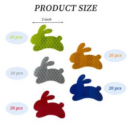 100Pcs Warning Reflective Stickers, Reflective Decals Waterproof Reflector Tapes Safety Reflective Stickers Night Visibility Adhesive Stickers for Motorcycle Bicycle Car (Rabbit-Shaped)