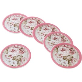 Royal Arden 57665 Coaster, Set of 6, Rose Pattern, Dolce Rose, 3.9 x 3.9 inches (10 x 10 cm)