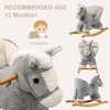 Rock My Baby Rocking Gray Horse with Chair, Plush Stuffed