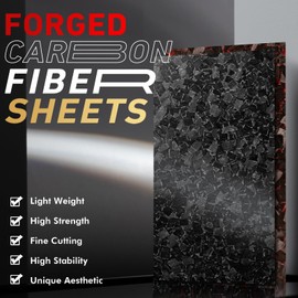 ARRIS 4mm Forged Carbon Fiber Sheet, 100 X 250 X 4MM Forged Carbon Composite Laminate Plate, 3K Real Carbon Fibre Board Available in 1.0MM 2.0MM 2.5MM 3.0MM 4.0MM Chopped Carbon