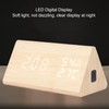 LED Digital Alarm Clock Multipurpose Wooden Clock with Voice Control