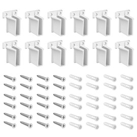 Wire Shelf Bracket, Plastic Wire Shelf, Corner Support Wall Bracket, Shelf End Bracket with Screw and Expansion Anchor for Cabinet, Cabinet, 12 Pieces