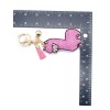 Bling Pink Llama Diamond Keychain Glitter Golden Tassel Charm Accessory